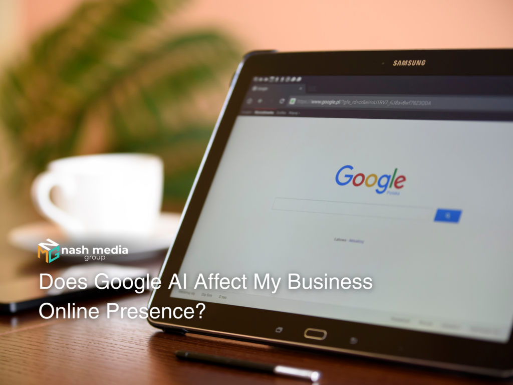Tablet showing Google search page, representing how Google AI can impact Bundaberg businesses’ online visibility.