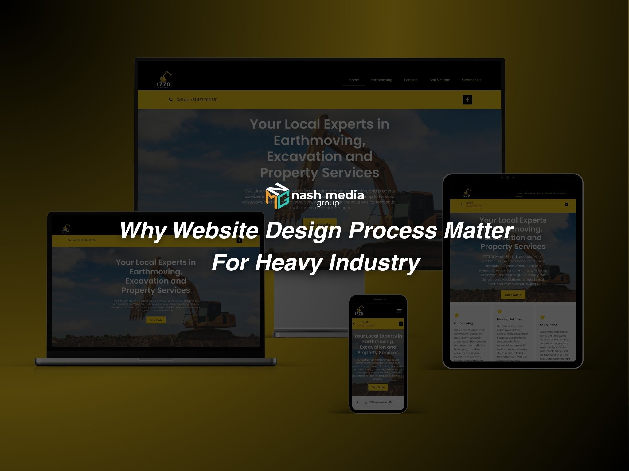 A set of mock ups for a Heavy Industry website