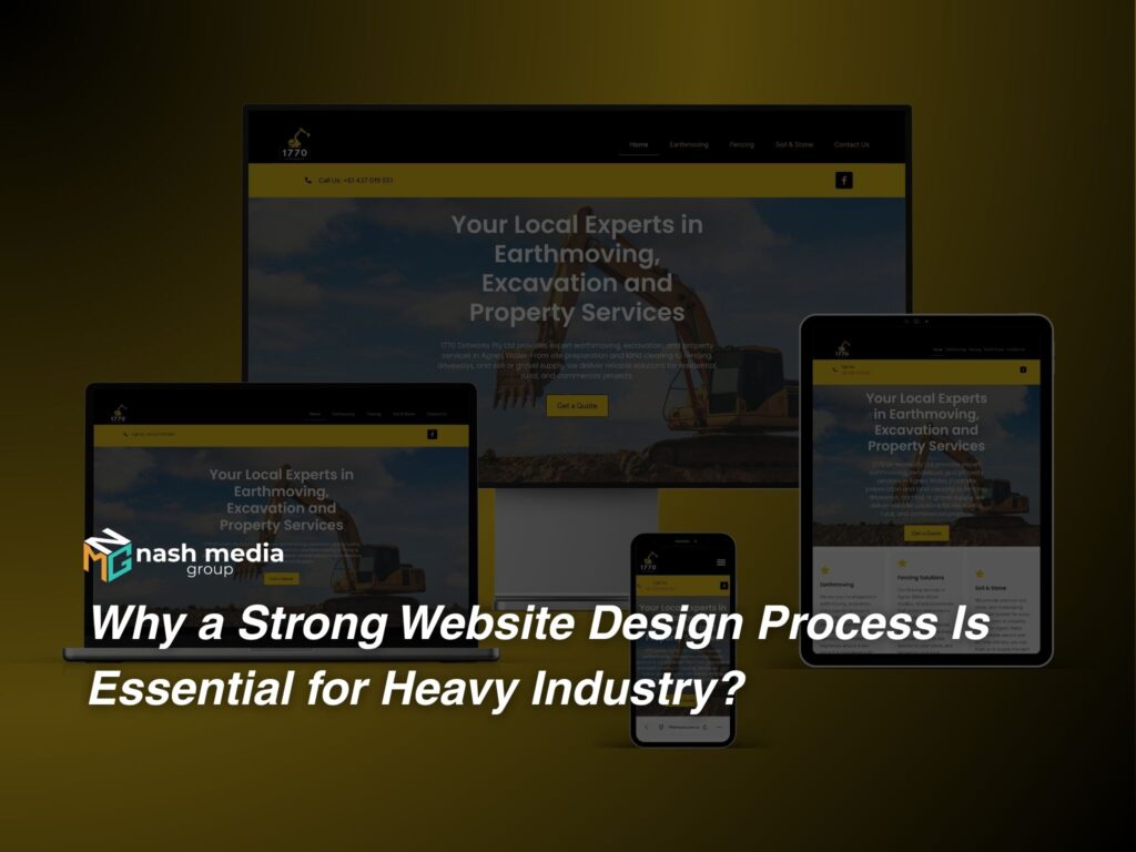 A heavy industry website in all device mode view.